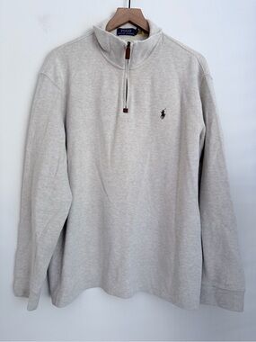 Polo Ralph Lauren beige men quarter zip sweater